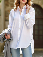 Casual button-down long-sleeved irregular shirt